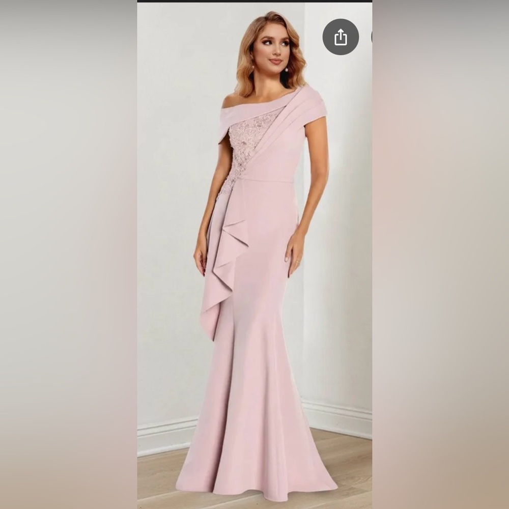 Elegant Mauve Off-Shoulder Dress